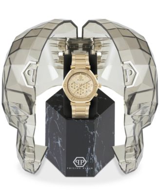 Men's The Hexagon Chronograph Gold-Tone Stainless Steel Bracelet Watch 42mm