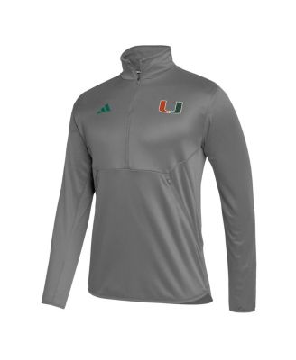 Men's Gray Miami Hurricanes 2023 Sideline AEROREADY Half-Zip Top