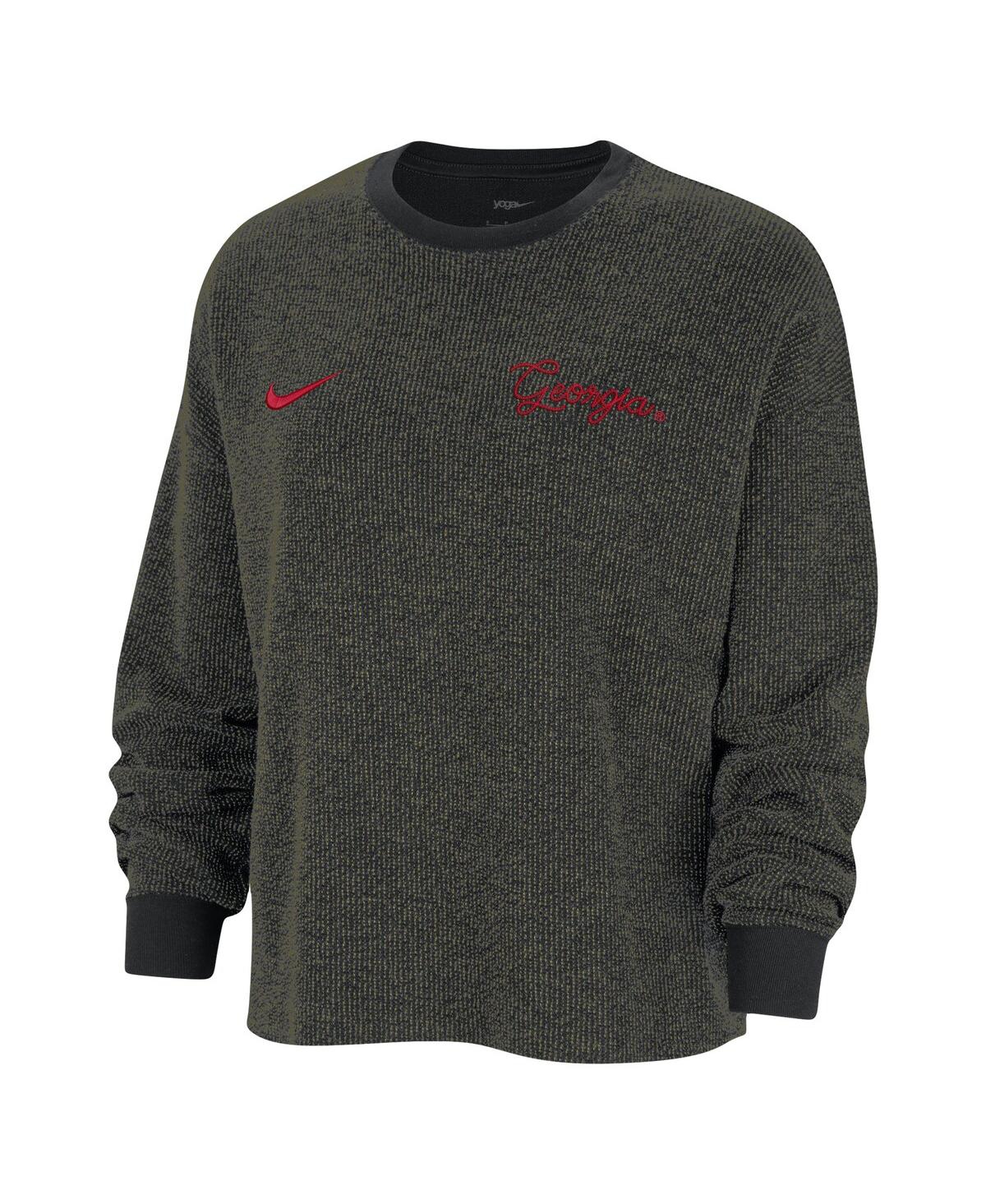 Nike Women's  Black Alabama Crimson Tide Yoga Script Pullover Sweatshirt In Black