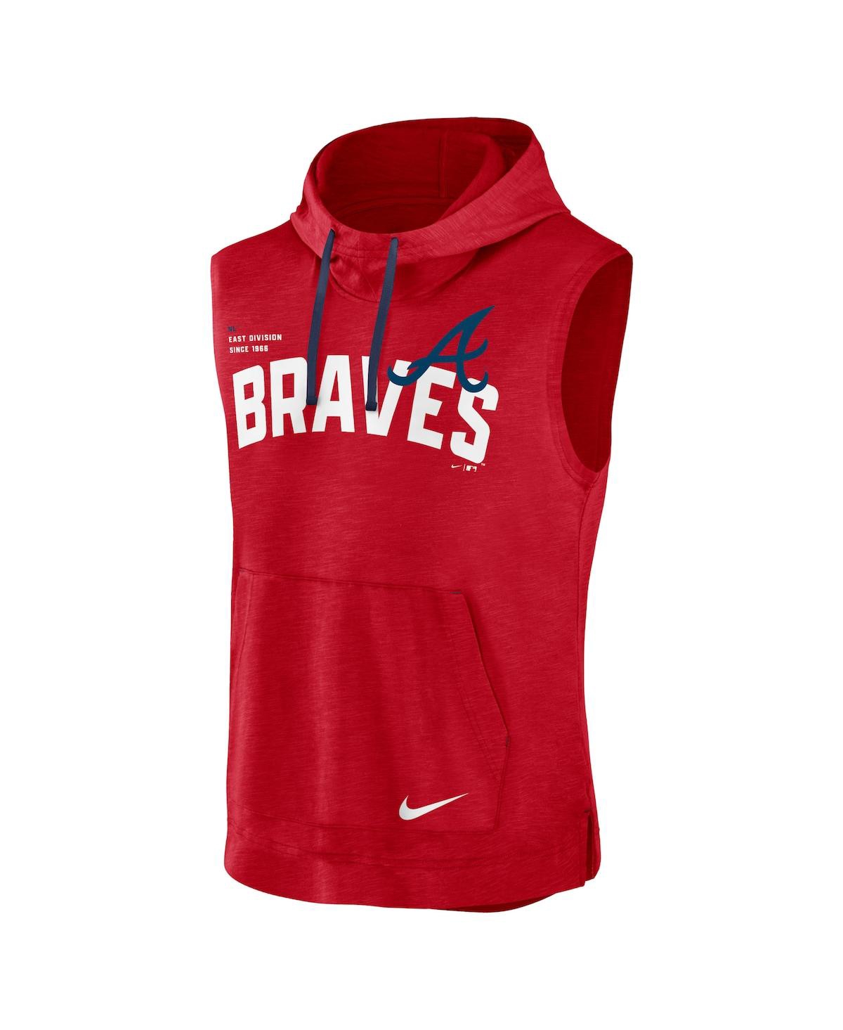 Men's Nike Red Atlanta Braves Athletic Sleeveless Hooded T-Shirt