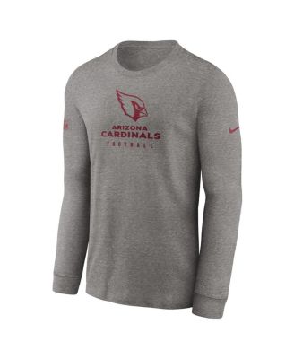 Men's Heather Gray Arizona Cardinals Sideline Performance Long Sleeve T-shirt
