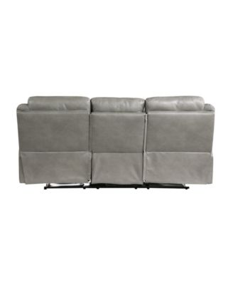 White Label Calico 89" Double Reclining Sofa with Center Drop-Down Cup Holders, Power Outlets, Hidden Drawer and USB Ports