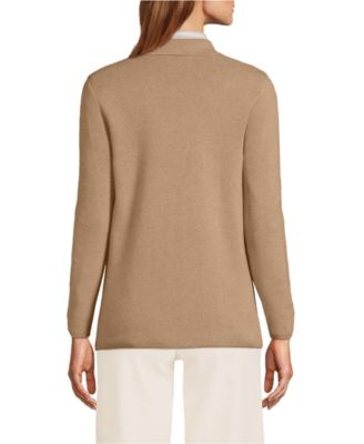 Women's Fine Gauge Cotton Button Front Blazer Sweater