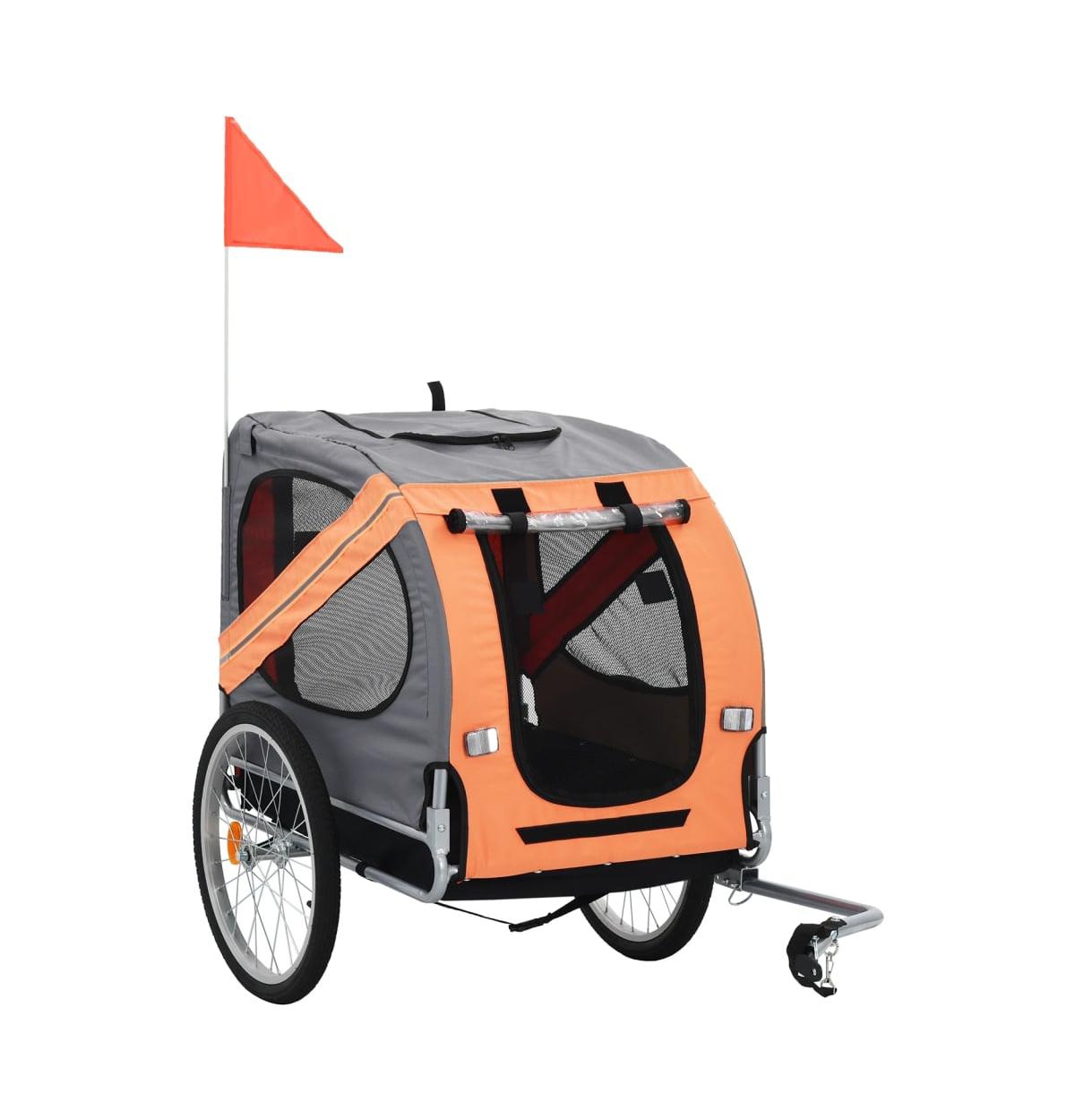 Pet Bike Trailer Orange and Gray - Orange