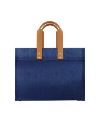 Washed Navy Denim Large Tote