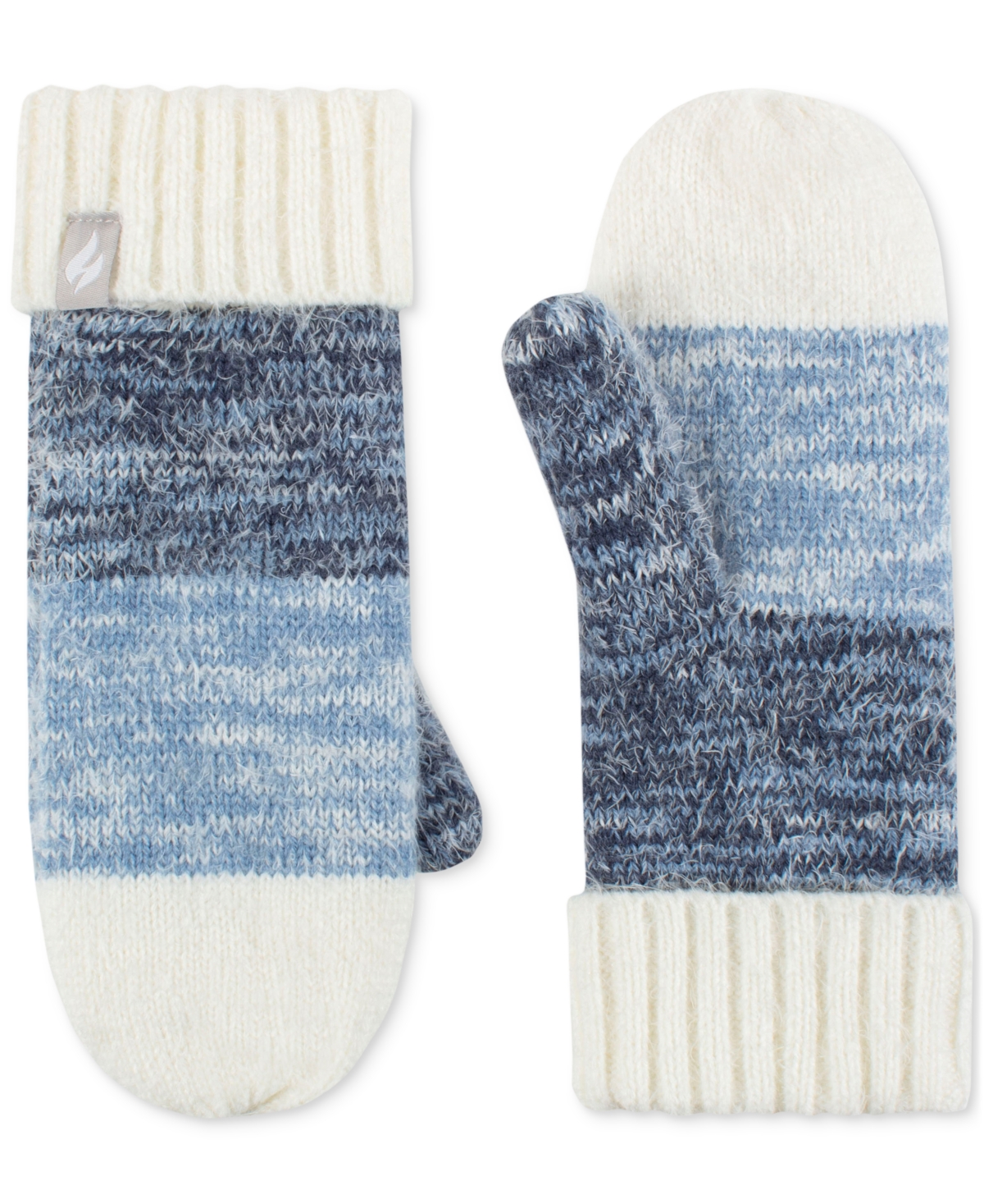 Heat Holders Sloane Feather Knit Mittens In Navy