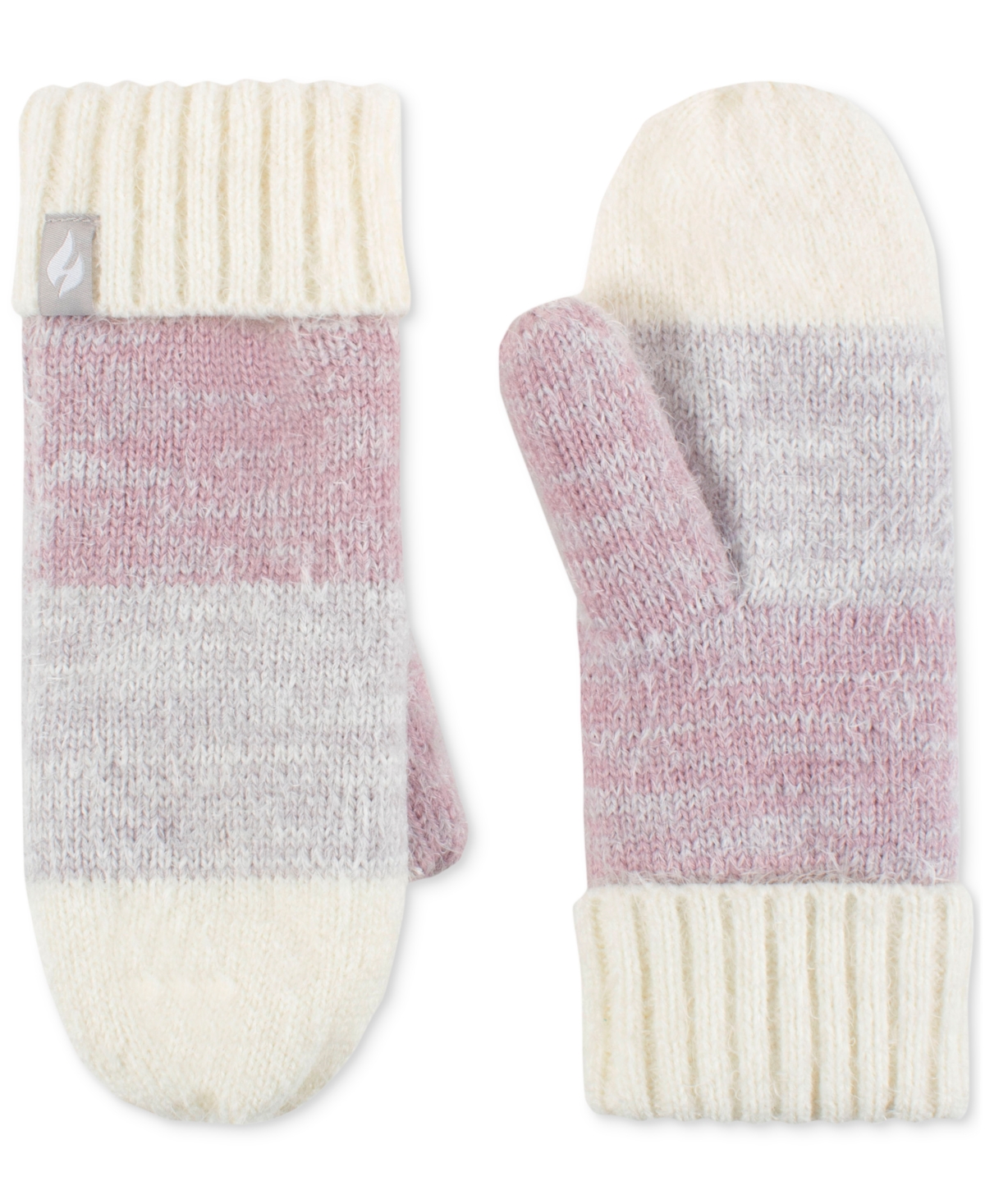 Heat Holders Sloane Feather Knit Mittens In Pink