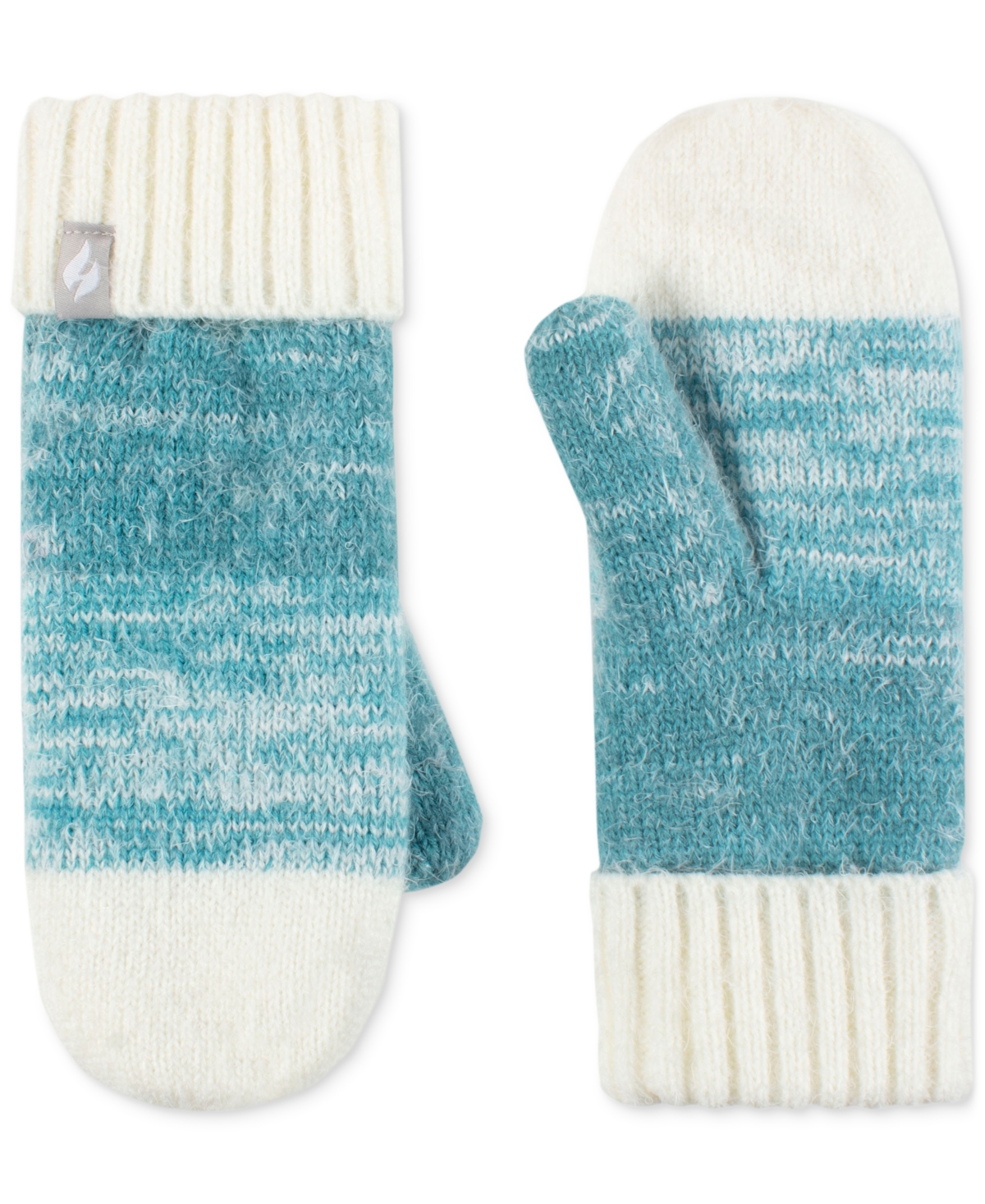 Heat Holders Sloane Feather Knit Mittens In Teal