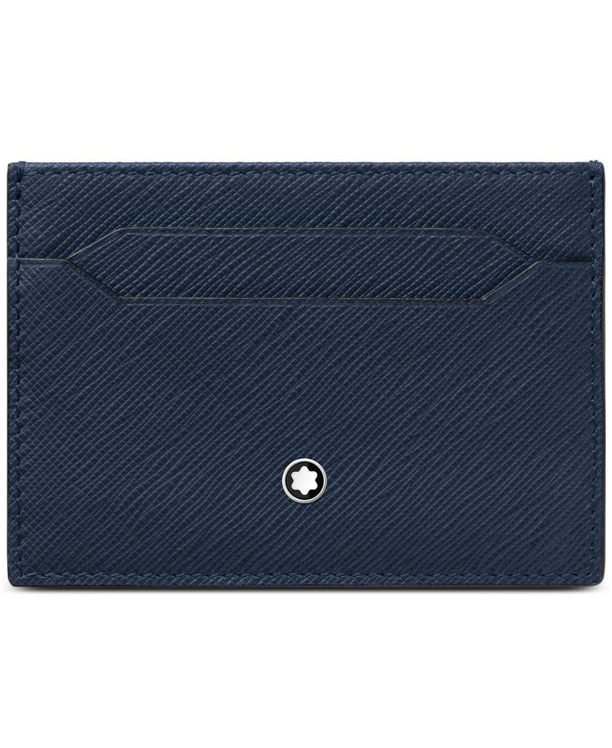 Shop Montblanc Sartorial Leather Card Holder In Blue