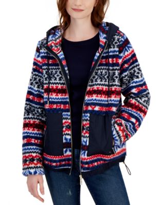 Tommy Hilfiger Women's Hooded Printed Zipper Jacket - Macy's