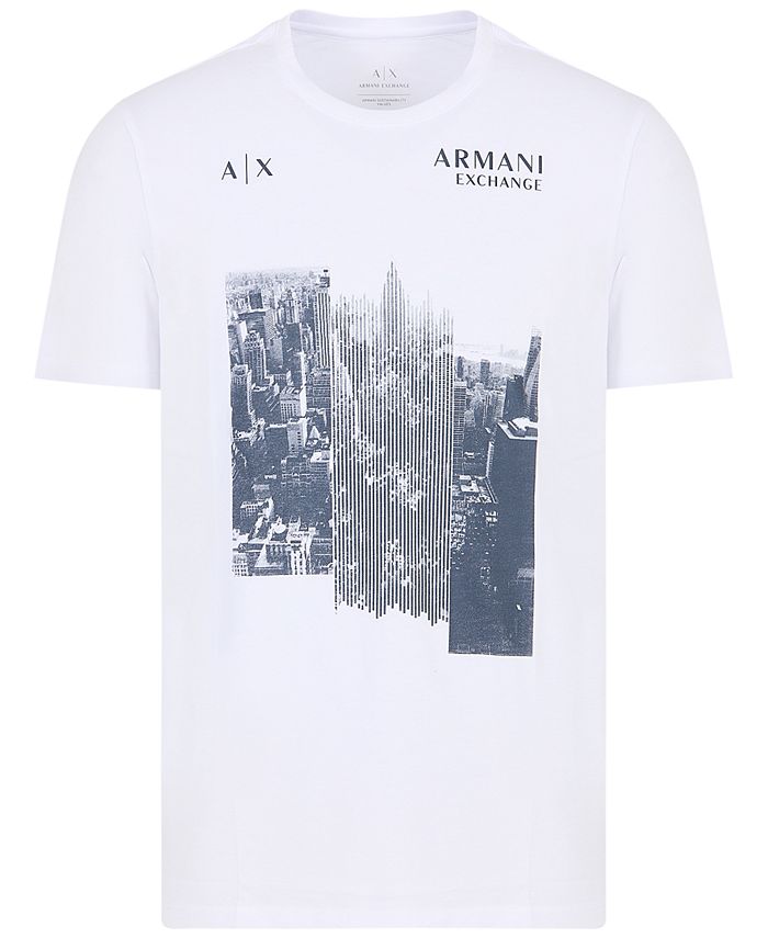 A|X Armani Exchange Men's Slim Fit Short-Sleeve City Skyline Graphic T ...