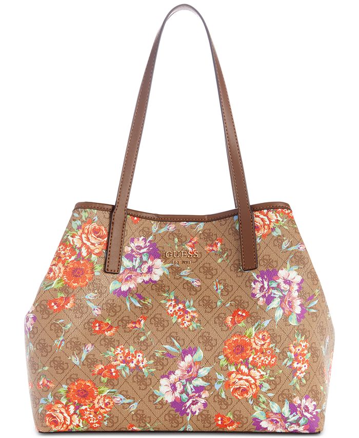 GUESS Vikky Medium Floral Tote - Macy's
