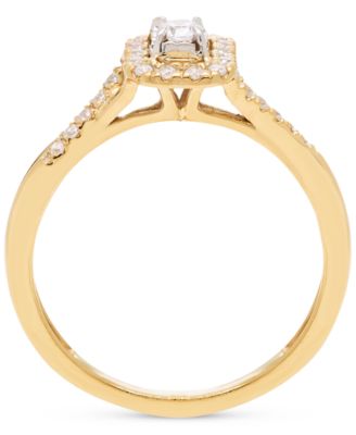 Diamond Halo Twist Engagement Ring (1/4 ct. t.w.) in 14k Gold