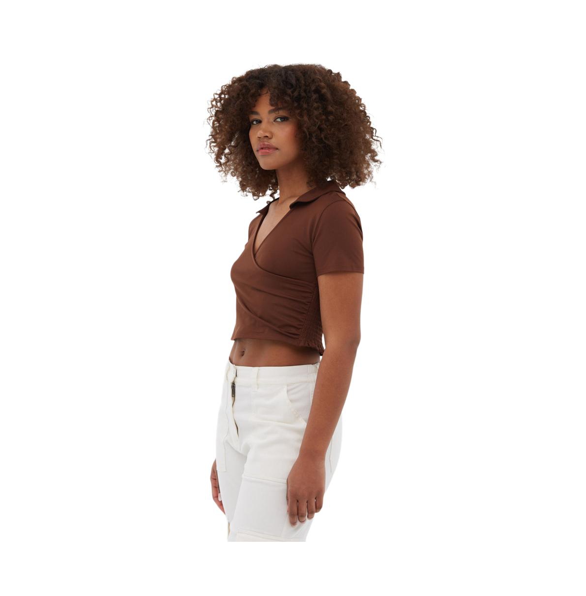 Bench Dna Women's Constance Collared Wrap Crop Top