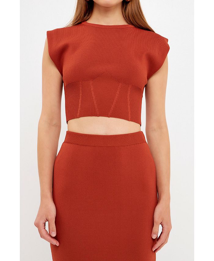 endless rose Women's Cinched Waist Sleeveless Knit Top Macy's