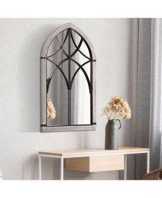 36.5" x 23.5" Farmhouse Wall Mirror, Arch Window Mirror for Wall
