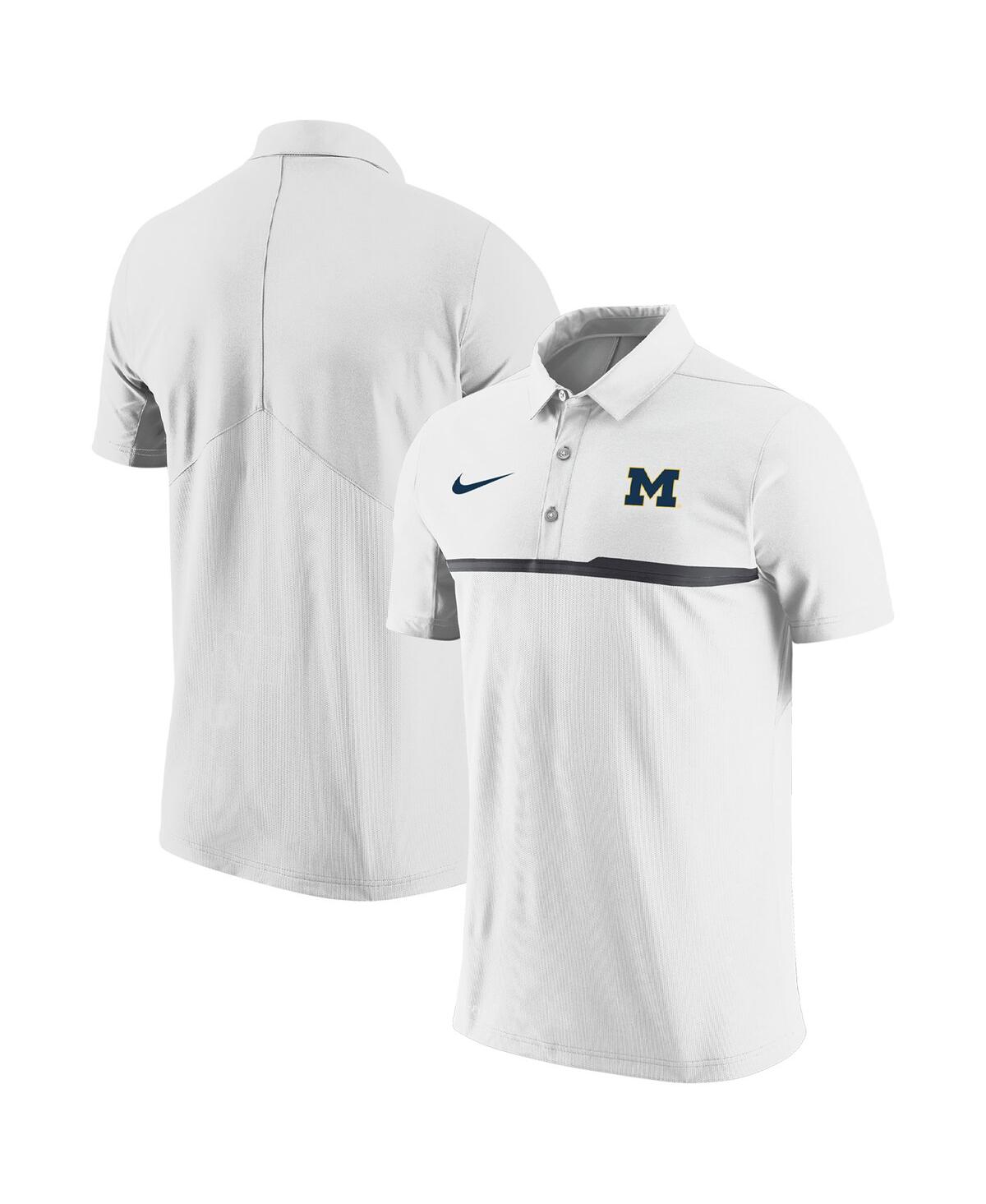 Nike Men's  White Michigan Wolverines Coaches Performance Polo Shirt