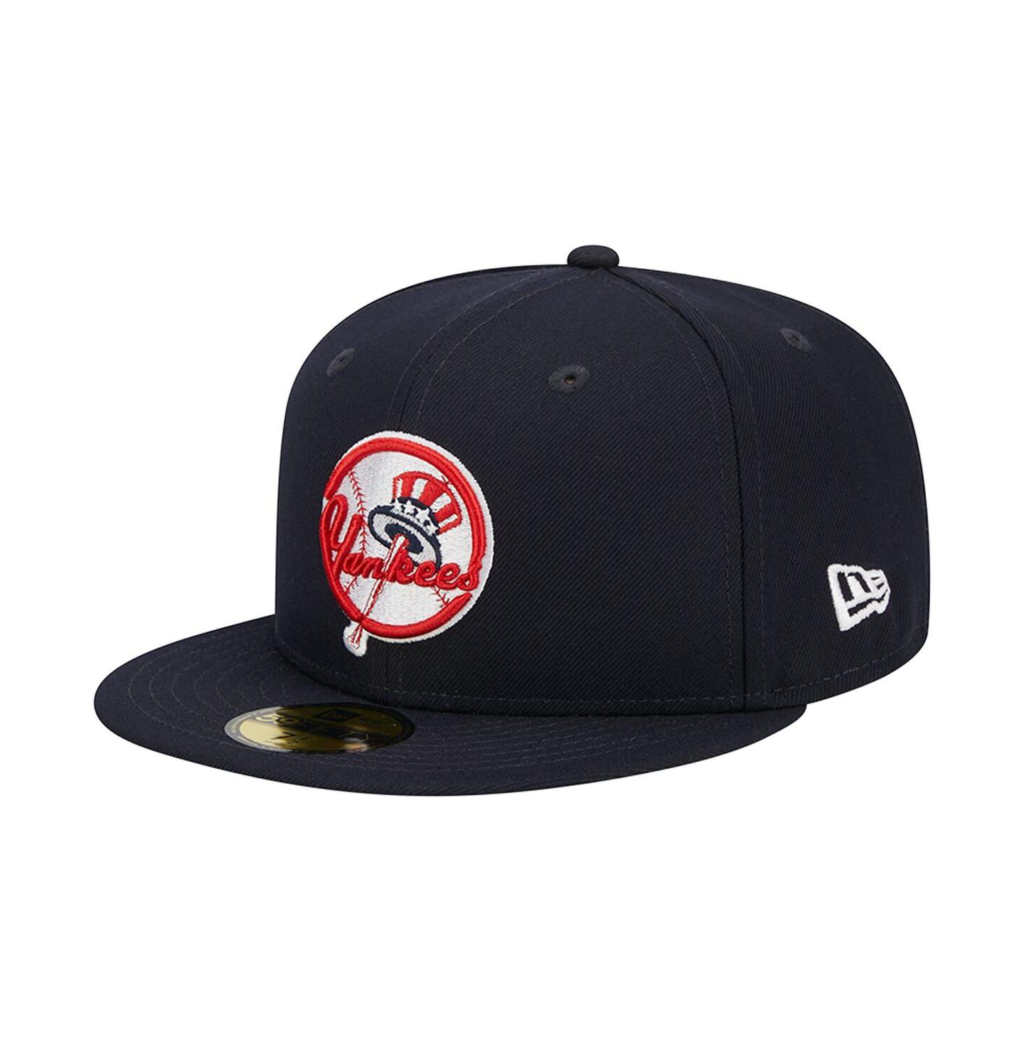 Мужская кепка New Era Navy New York Yankees Primary Logo 2000 World Series Team Color 59FIFTY Fitted Hat — фото 4