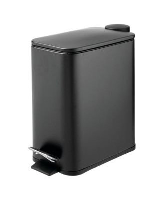 mDesign Slim Metal 1.3 Gallon Step Trash Can with Lid/Liner Bucket - Dark  Gray