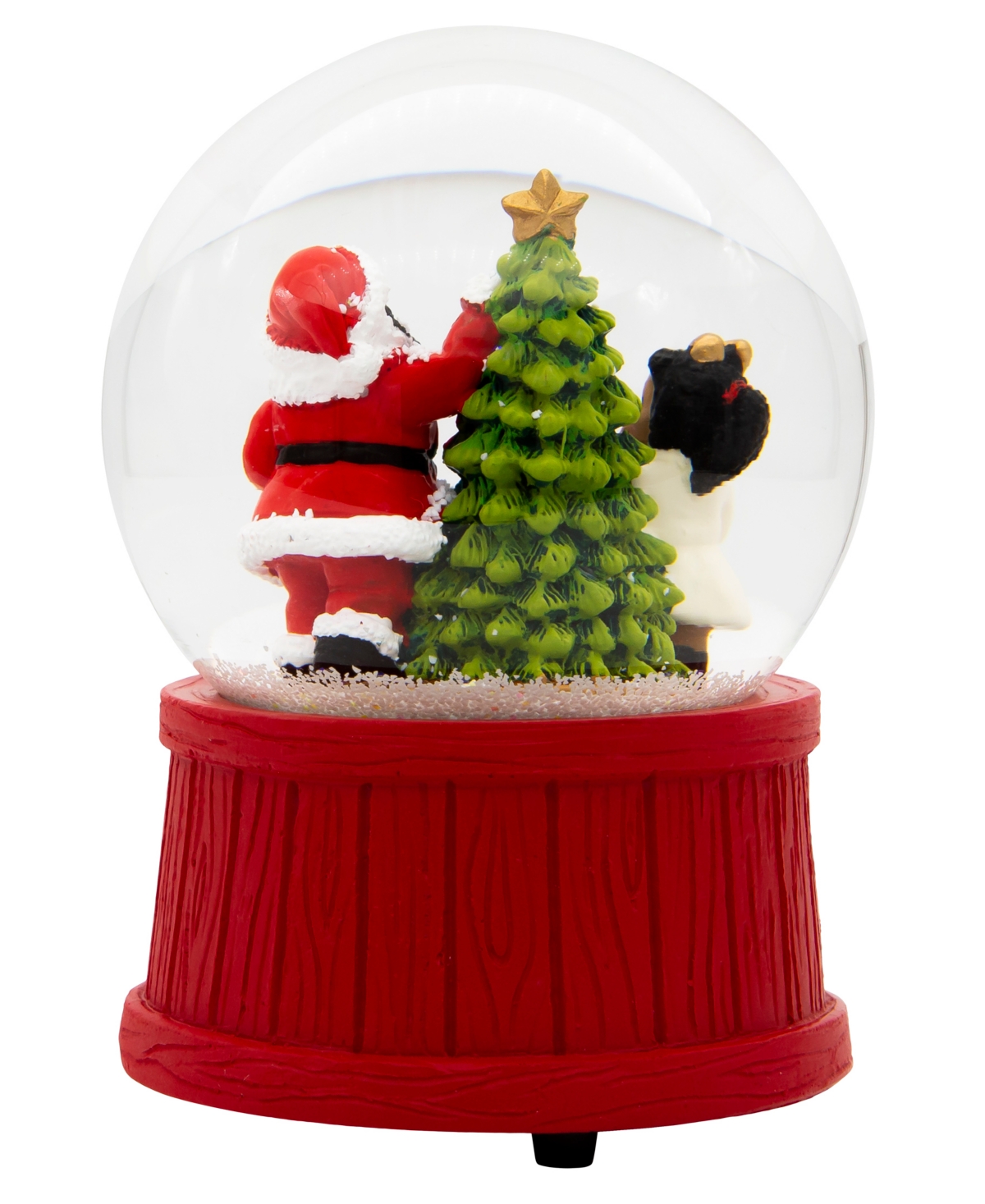 Kurt Adler 100mm Musical African American Santa Water Globe In Multicolored