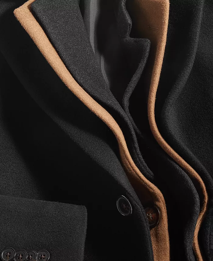 Men's Classic-Fit Solid Overcoats - thumbnail 3