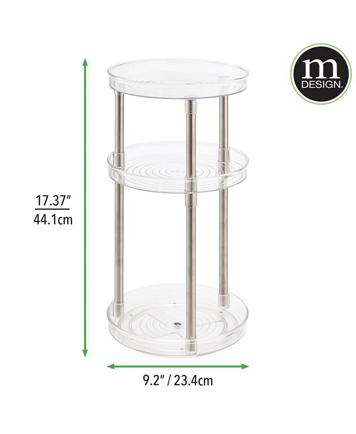 mDesign Spinning 3Tier Lazy Susan 360 Makeup Organizer Tower, 2 Pack