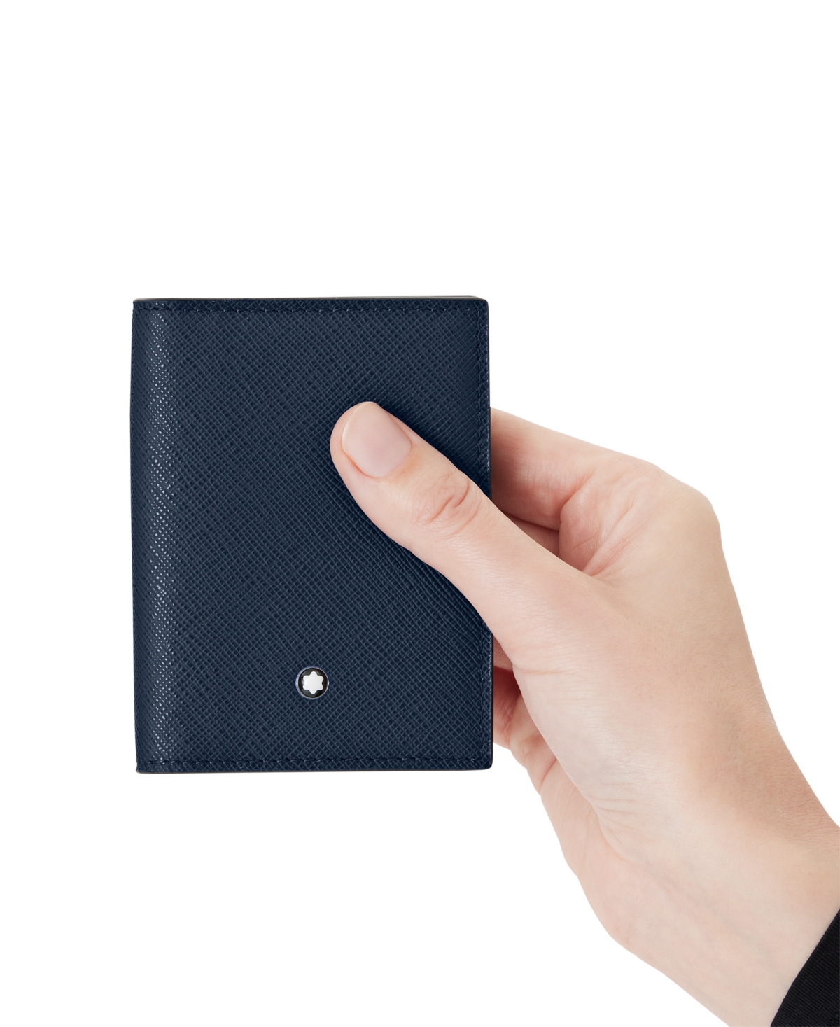 Shop Montblanc Sartorial Leather Card Holder In Blue