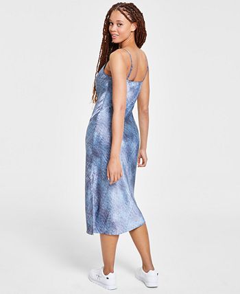 Calvin Klein Jeans Women's Quakes Charmeuse Bias Slip Dress - Macy's