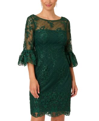 Adrianna Papell Women s Embroidered Bell Sleeve Dress Macy s