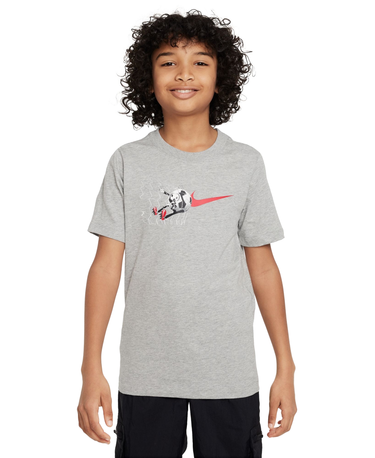 Nike Big Kids Sportswear Graphic Cotton T-shirt In Grey