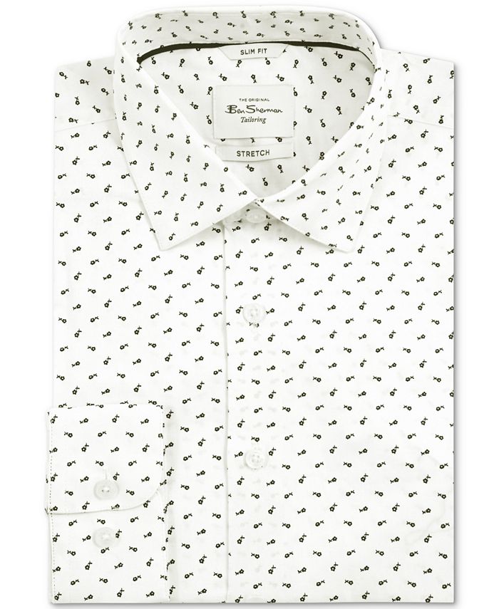 Ben Sherman Men's Slim-Fit Flower-Print Shirt - Macy's