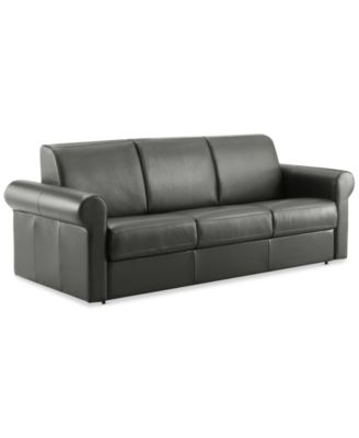 Elsher 85" Leather Sleeper Sofa
