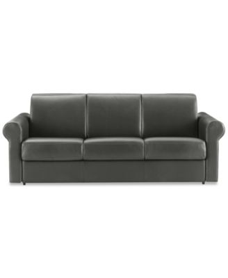 Elsher 85" Leather Sleeper Sofa