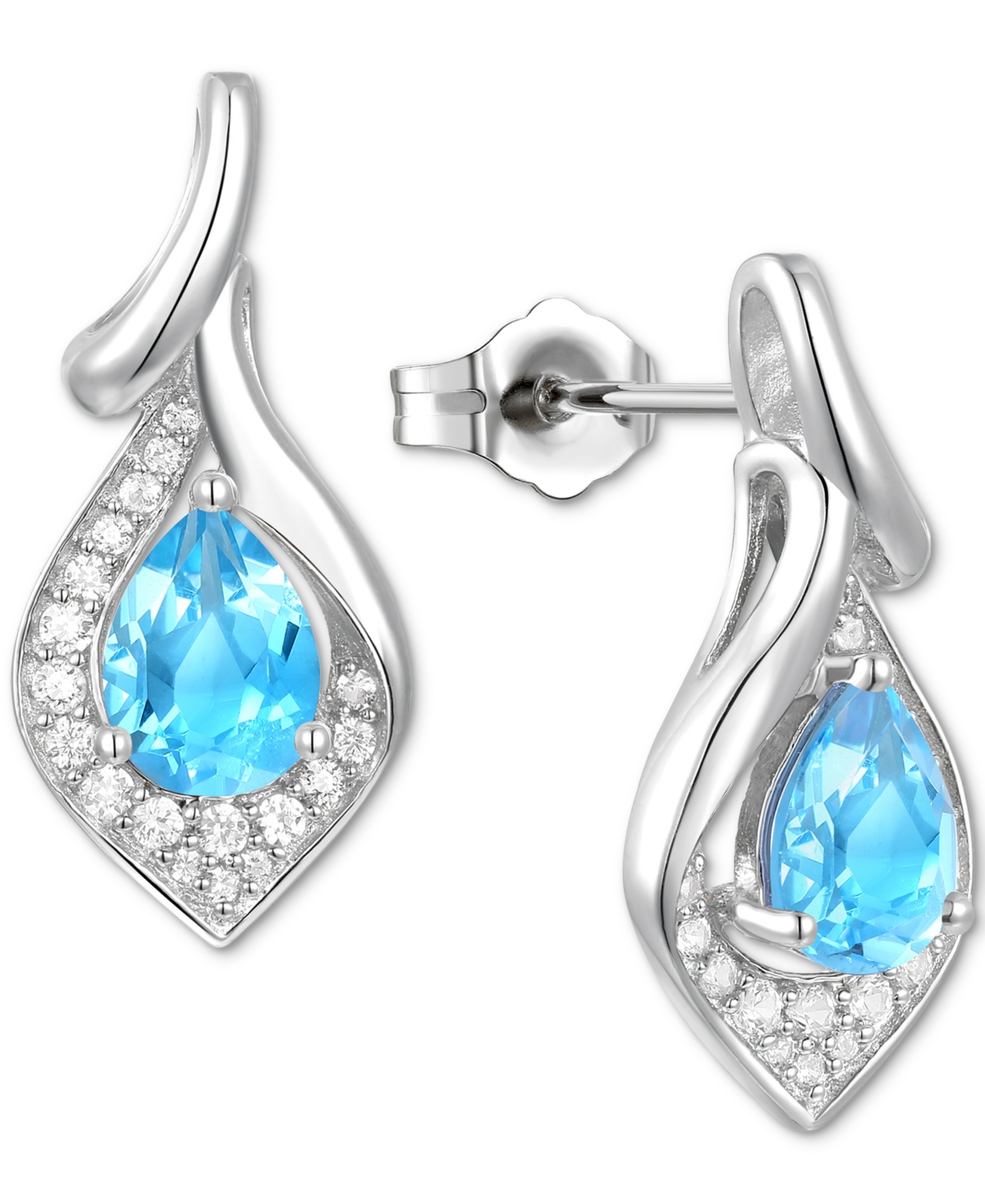Amethyst (1-1/4 ct. t.w.) & Lab-Grown White Sapphire (1/4 ct. t.w.) Drop Earrings in 14k Gold-Plated Sterling Silver (Also & Lab-Grown O