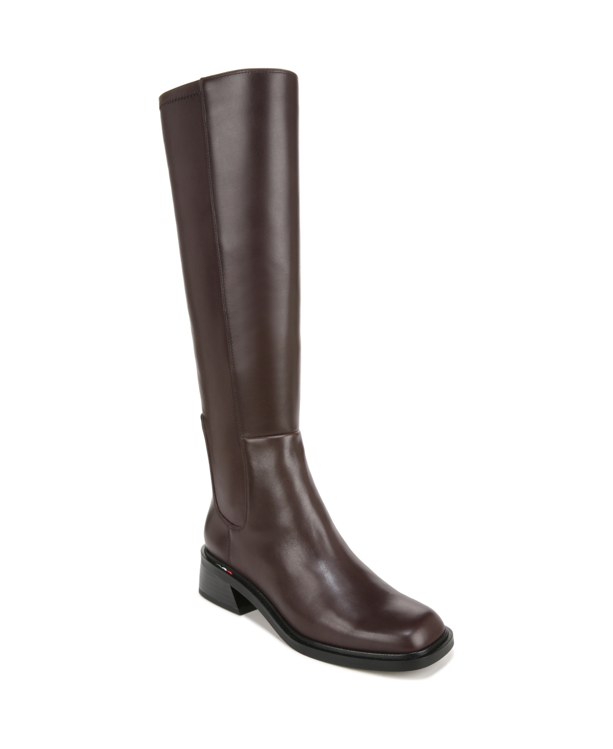 Shop Franco Sarto Women's Giselle Square Toe Knee High Boots In Castagno Brown Leather