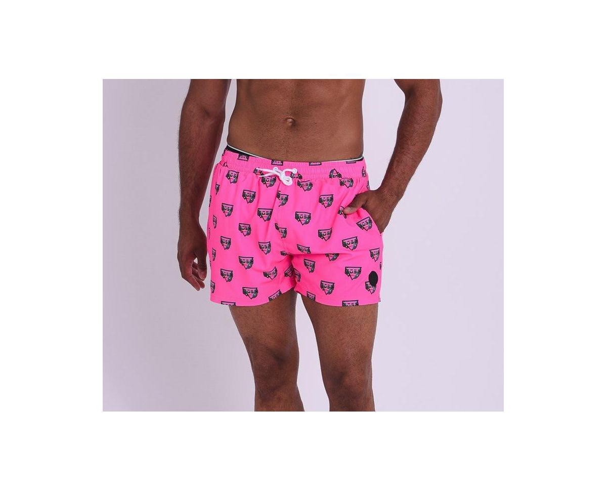 Men's Baewatch Neon Pink Swim Shorts - Pink