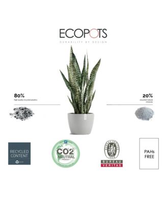 Stockholm Indoor/Outdoor Modern Recycled Plastic Flower Pot Planter, 12in