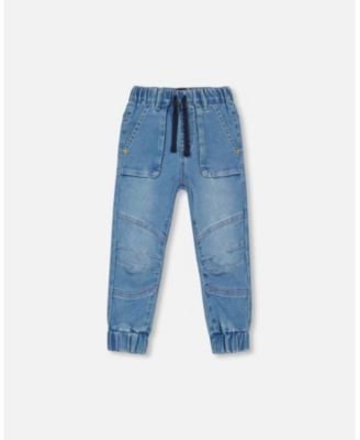 Deux Par Deux French Terry Joggers - Light Blue Denim Deux Par Deux French Terry Joggers - Light Blue Denim