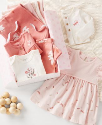 Carter's Carters Baby Girls Floral Outfit Gift Bundle Collection In Pink,white