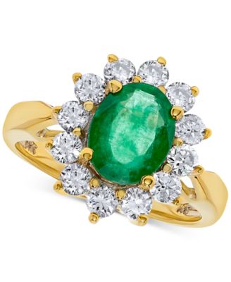 Macy's 14k Gold Ring, Emerald (1-3/4 ct. t.w.) and Diamond (1 ct. t.w.)