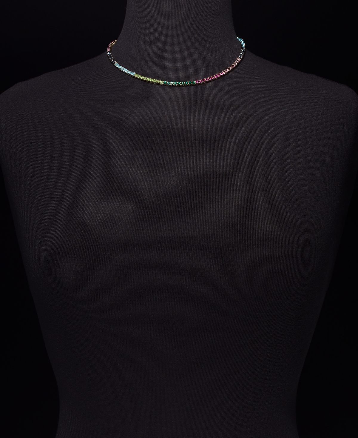 On 34th 3mm Crystal Station All-around Tennis Necklace, 15" + 3" Extender, Created For Macy's In Multi