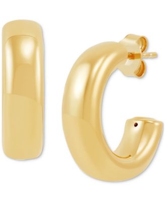 Polished Chunky Small Hoop Earrings in 14k Gold, 20mm