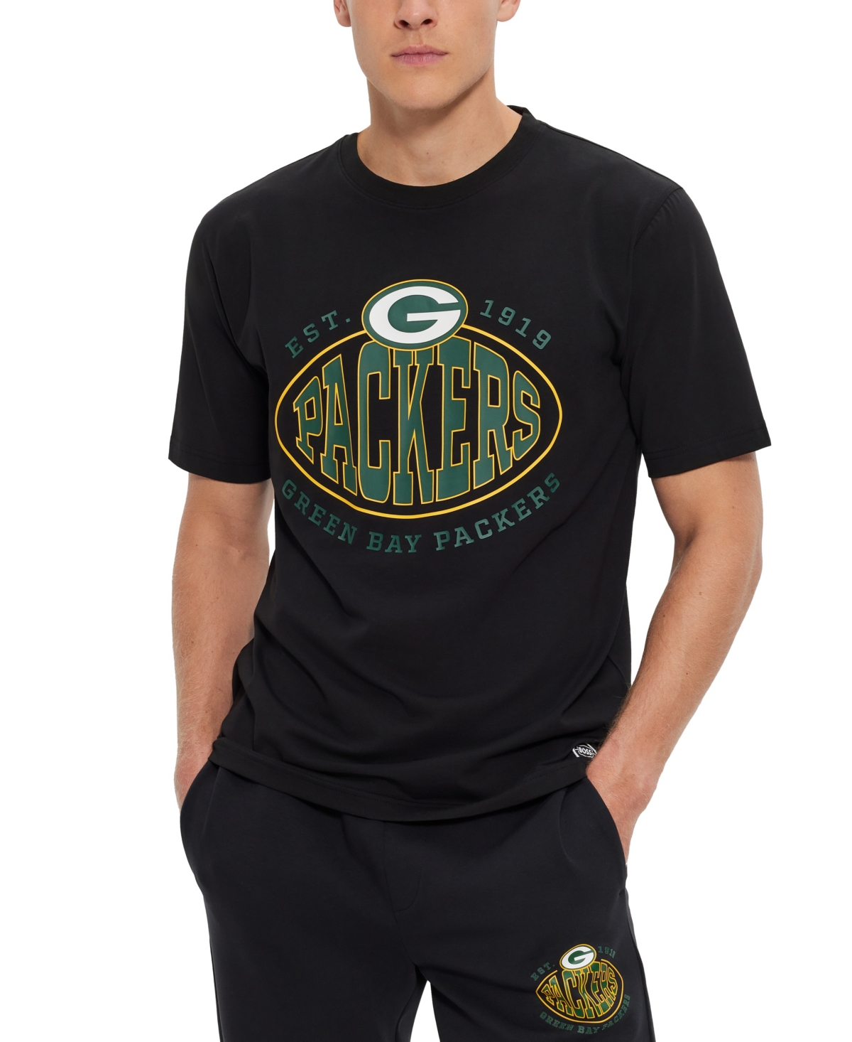 Shop Hugo Boss Boss By  Men's Boss X Nfl Green Bay Packers T-shirt In Charcoal