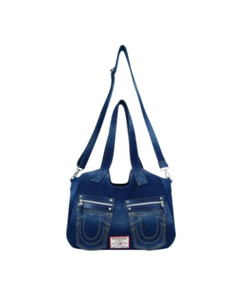 Женская сумка True Religion Horseshoe Stitch Dark Denim Satchel, цвет: Тёмный джинсовый