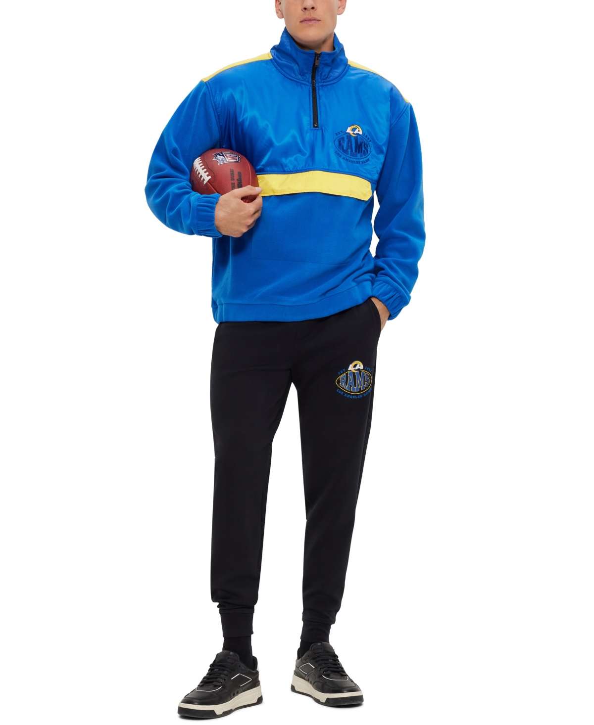 Boss by Hugo Boss Men's Boss x Los Angeles Rams Nfl Zip-Neck Sweatshirt