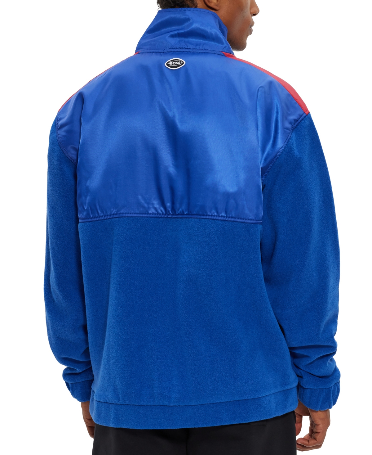 Shop Hugo Boss Boss By  Men's Boss X Nfl New York Giants Zip-neck Sweatshirt In Medium Blue