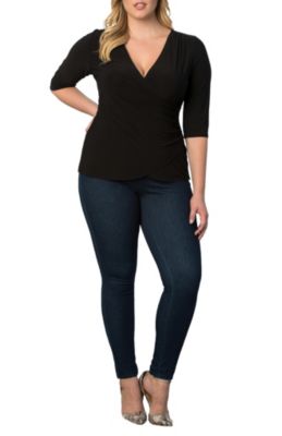 Plus Size Femme Fatale Faux Wrap Top