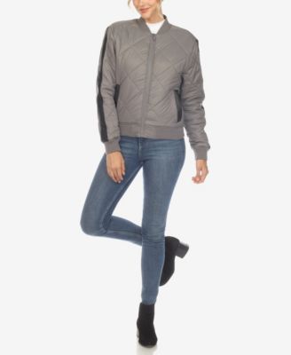 Women's Lightweight Diamond Quilted Puffer Bomber Jacket