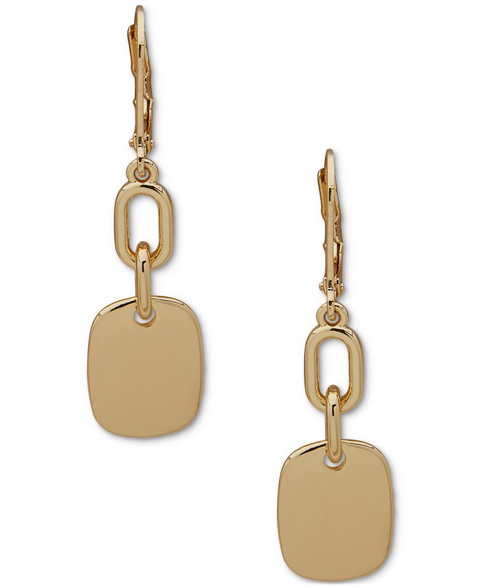 Anne Klein Women's GoldTone Double Drop Tag Earrings Macy's