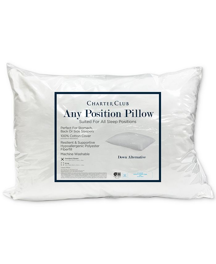 Charter Club Any Position Pillow, King, Created for Macy's - Macy's